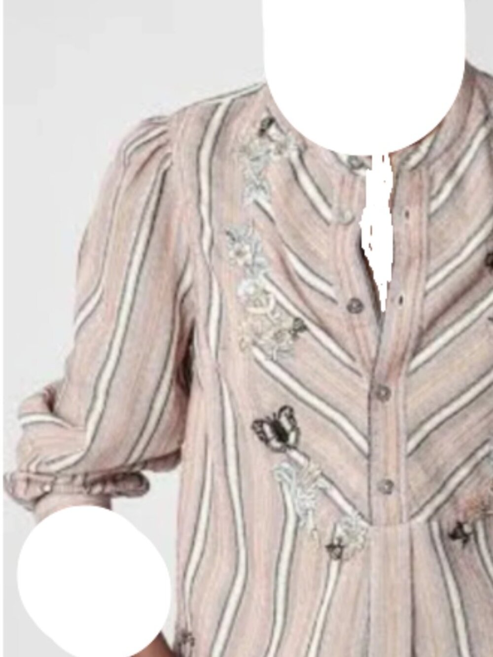 Zadig Voltaire Teda Raye Brod Blouse Size XS 100% Cotton